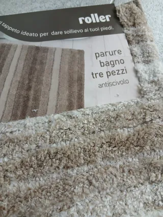 Tris Tappeti Bagno Marrone Beige