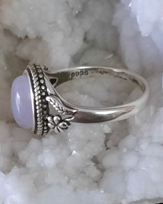Anillo Plata de Ley 925 y Cuarzo Rosa - Talla 17