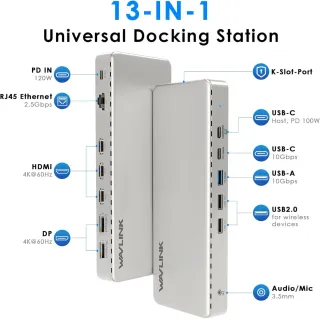 Estación Acoplamiento WAVLINK 3 Monitores