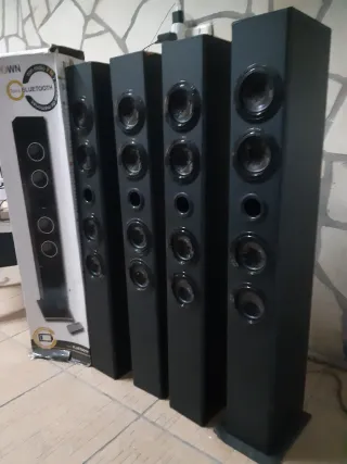 5 Torres de Sonido Altavoces Negro