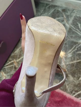 Tacchi rosa con cinturino incrociato n. 36