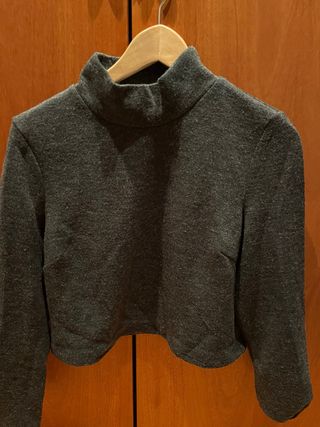 Jersey cuello mao mujer gris