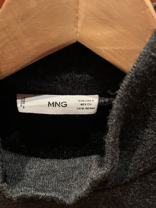 Jersey cuello mao mujer gris