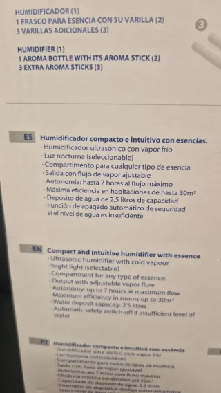 Humidificador de vapor frio Miniland