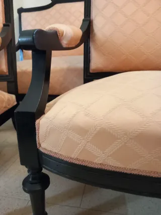 Sillón Isabelino Negro y Rosa