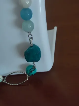 Collana acciaio pietre dure blu e turchesi