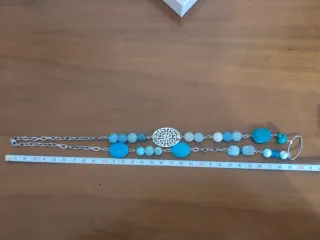 Collana acciaio pietre dure blu e turchesi