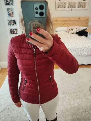 Anorak acolchado mujer rojo