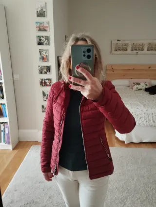 Anorak acolchado mujer rojo