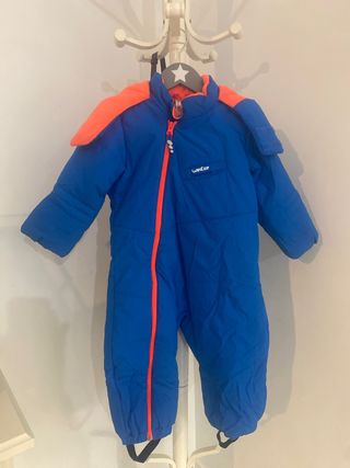 Mono de esquí Wed'ze azul y naranja T. 2 años