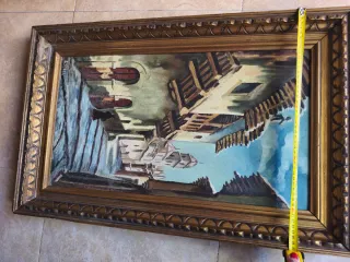 Óleo sobre lienzo firmado. Calle antigua