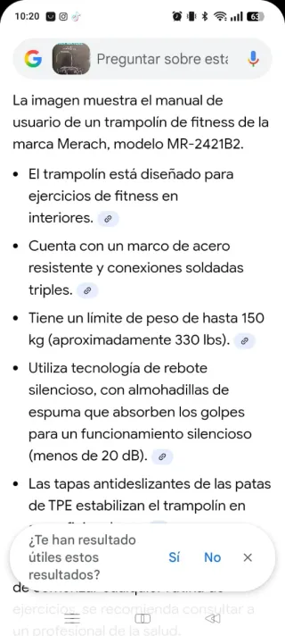 Trampolín Fitness Merach Nuevo
