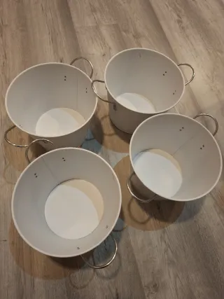 Set de 4 cubos metálicos blancos