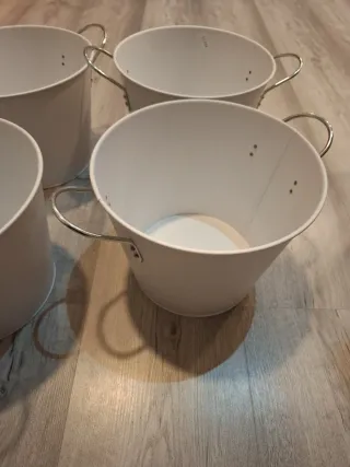 Set de 4 cubos metálicos blancos