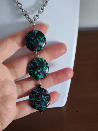 Collana in acciaio e Diaspro multicolor