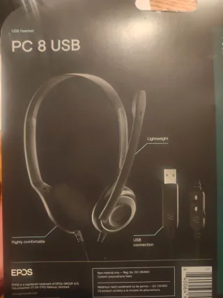 NUEVOS Auriculares Epos PC 8 USB Negro