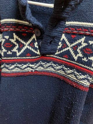 Jersey de lana azul con estampado Pull&Bear