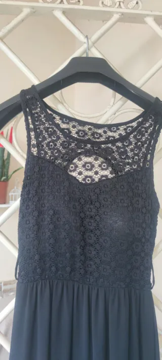 Abito lungo elegante donna nero