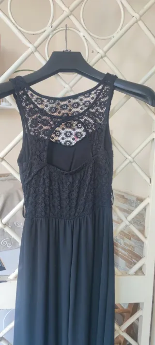 Abito lungo elegante donna nero