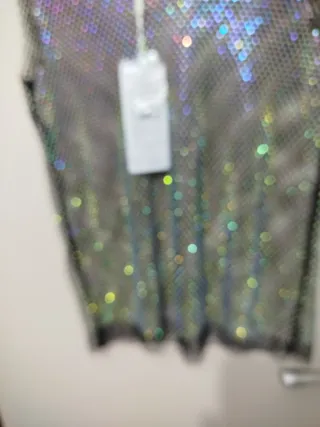 Top Malla Brillante Mujer Talla Única