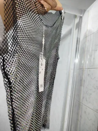 Top Malla Brillante Mujer Talla Única