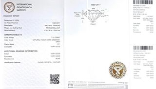 Diamante Natural verde Grisáceo