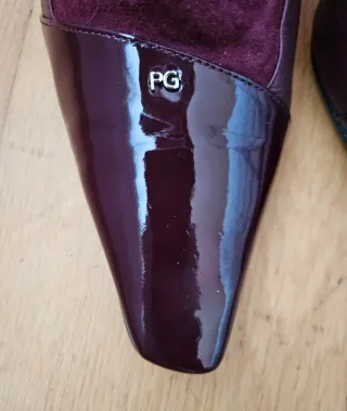 Botines Purificación García Piel y Ante Burdeos