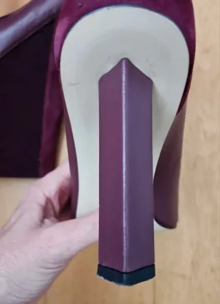 Botines Purificación García Piel y Ante Burdeos