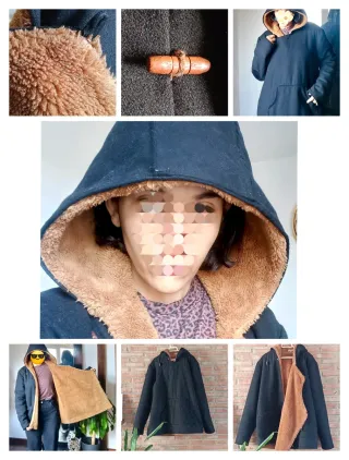 Abrigo borreguito asimétrico japonés