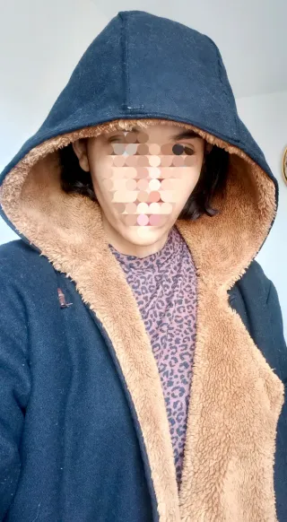 Abrigo borreguito asimétrico japonés