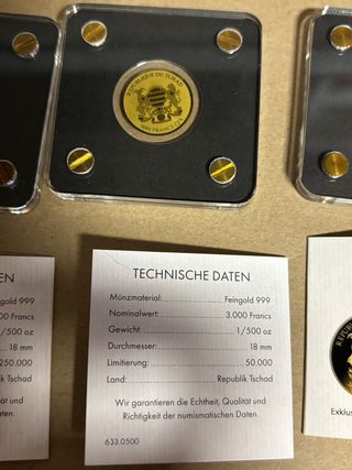 Repubblica del Ciad Monete d'Oro