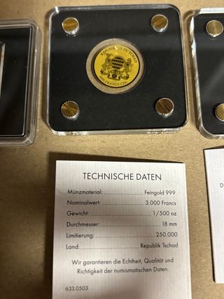 Repubblica del Ciad Monete d'Oro
