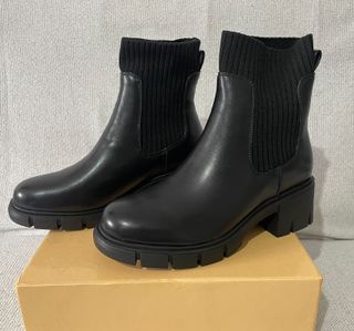 Botines Negros Chelsea Mujer Tacón Grueso Elegante