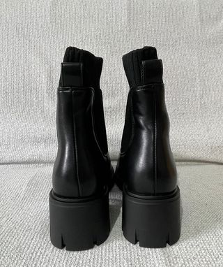 Botines Negros Chelsea Mujer Tacón Grueso Elegante