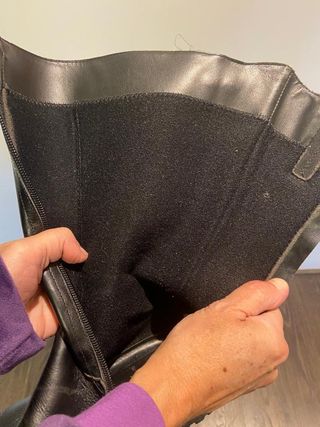 Stivali in pelle neri con stringa