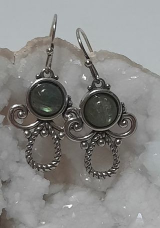 Pendientes Plata de Ley 925 y Labradorita