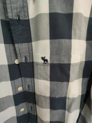 Camisa Abercrombie & Fitch Cuadros Blancos y negro