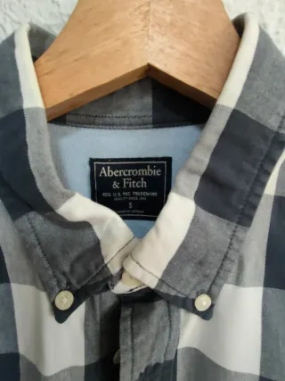 Camisa Abercrombie & Fitch Cuadros Blancos y negro