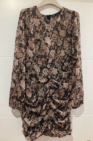 Vestido Zara floral manga larga