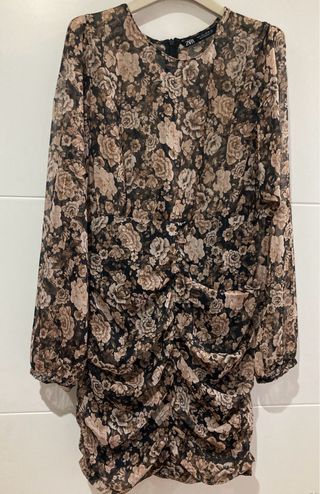 Vestido Zara floral manga larga