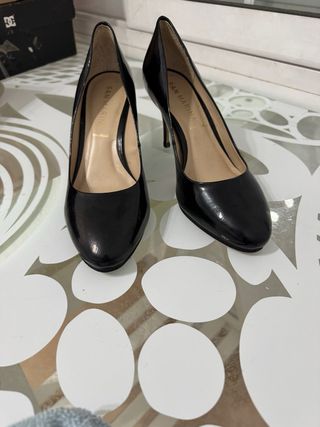 Zapatos de tacón San Marina negros cuero 7cm