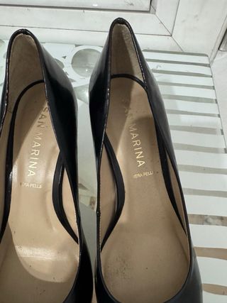 Zapatos de tacón San Marina negros cuero 7cm