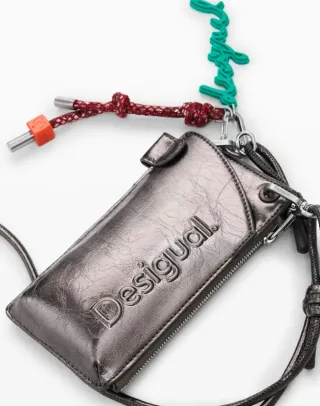 Bolso Cartera Desigual para Móvil Dorado Rosa