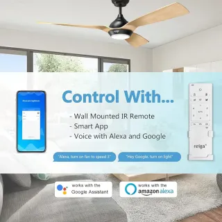 Ventilador Techo Reiga 132cm con Luz