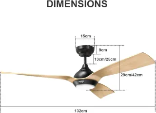 Ventilador Techo Reiga 132cm con Luz