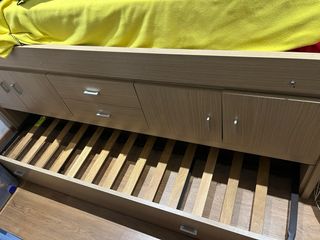 Cama nido alta con almacenaje