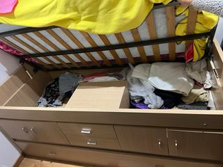 Cama nido alta con almacenaje