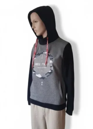 Sudadera gris y negra talla L