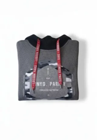 Sudadera gris y negra talla L