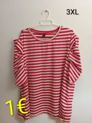 Camisa Rayas Rojas y Blancas Talla 3XL